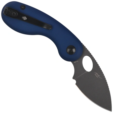 Kizer Microbe Knife Blue Aluminum, Gray Stonewashed 14C28N by Maksim Epifantsev (V2742A1)