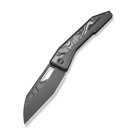 WeKnife Inceptus Knife Dark Gray Titanium/White-Black G10, Gray Stonewashed M390 by Robert Saniscalchi (WE25017-1)