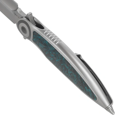 Nóż składany Rike Knife Viper 2 Gray Titanium / Gold Carbon Fiber, Satin M398 by Richard Wu (Viper 2-B)