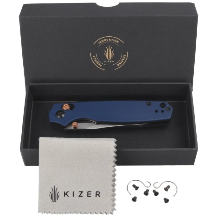 Kizer Pokiman CC Knife Blue Aluminum, Satin AEB-L (V3789A4)