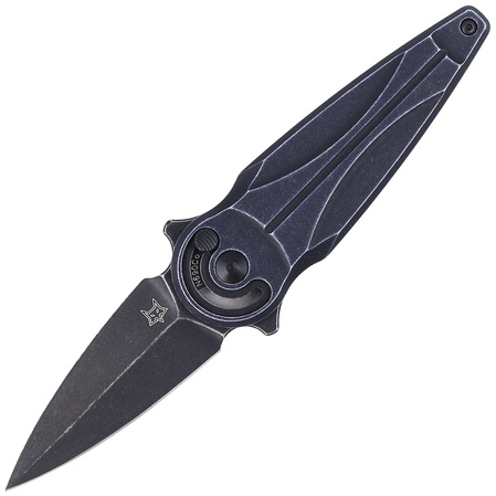 FOX Knife Saturn Black Aluminium, Stone washed N690Co by Denis Simonutti (FX-551 ALB)