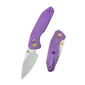 KB by Kubey Aero Air Knife Purple Titanium, Satin M390 (KB488C)