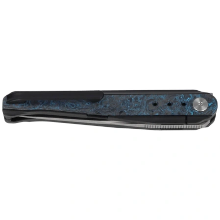 Bestech Spear Phisher Black Titanium/Blue CF, Hand Rubbed Satin M390 by Todd Knife and Tool (BT2405C)