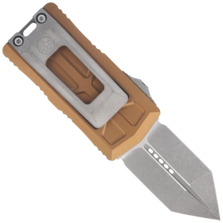 Microtech Exocet II Spartan OTF Knife Tan Aluminum, Apocalyptic M390MK by Tony Marfione (1155-10APTA)