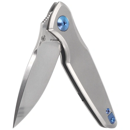 Spartan Blades Pandia Knife Gray Titanium, Blue HW, Stonewashed MagnaCut by Curtis Iovito (SF16SWBL)