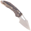 Microtech M-Stitch Ram-Lok S/E Marfione Select Knife Slab Side Flamed Titanium, Bronze HW Stonewashed M390MK by Borka Blades and Tony Marfione (169MRL-10MS7)