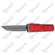 TacKnives TAKCOM Vigor V2 Red G10 / Grey Aluminum, Satin 154CM OTF automatic knife
