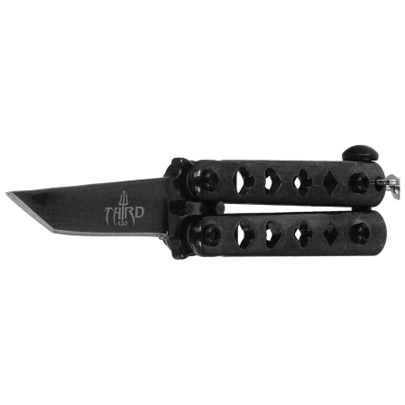 Nóż motylkowy brelok Third Decor Habitat Balisong Poker Black Stainless Steel, Black 420 (TH-K0101N)