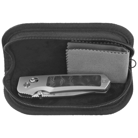 Nóż składany Remette RT-Aurora Gray Titanium / Carbon Fiber, Manual Fine Grinding Satin Surface / Pearlescent Surface M390 (AURA-D)