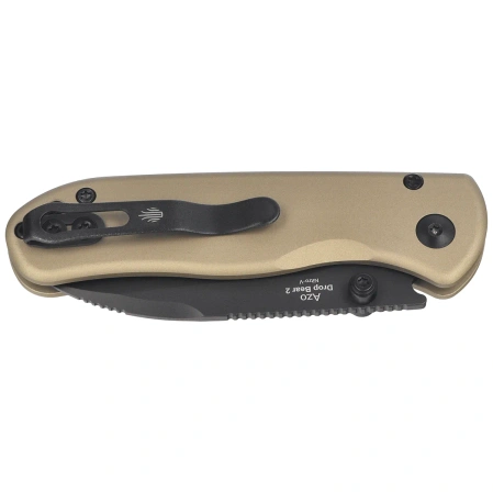 Kizer Drop Bear 2 Knife Tan Aluminum, Matte DLC Basic Nitro-V by Azo (V3619.2CD1)