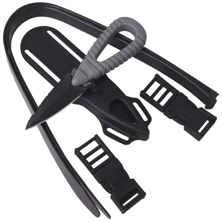 Nóż nurkowy MAC MicroSub 304 Gray ABS, Black Idroglider W 1.4301