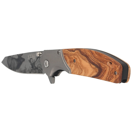 Nóż składany myśliwski Herbertz CJH motyw 3D Jeleń Olive Wood, Titanium Coated (44160 - 55009)