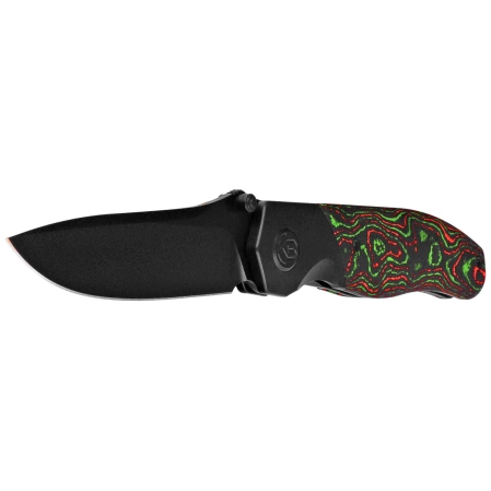 Kubey KB Knives Velvet Snake Black DLC Titanium/Watermelon Sugar CamoCarbon, Black DLC M390 by Bastard Knives (KB266C)