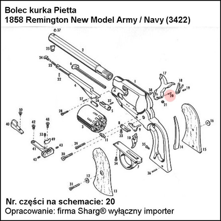 Bolec kurka Pietta 1858 Remington, 1862 Spiller & Burr (3422)