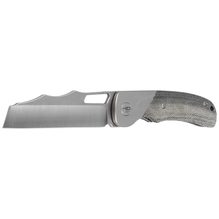 Bestech Syn Knife Grey Titanium / Black Canvas Micarta, Hand Rubbed Stonewashed / Satin Elmax by Evolved EDC (BT2306B)