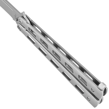 Third Decor Habitat Balisong Knife Grey Stainless Steel, Satin 420 (10967)