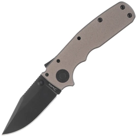 Demko Shark Cub Stealth Clip Point Knife Artillery Gray Aluminum, DLC CPM 20CV by Andrew Demko (SC-20CV-ALUM-DLC-AG-CP)
