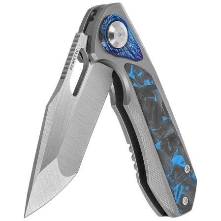 Nóż składany Remette RT-Saker Falcon Gray Titanium / Carbon Fiber, Manual Fine Grinding Satin S45VN (ASTP-1)