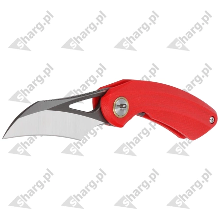 Nóż składany Bestech Bihai Red G10, Grey DLC Stonewashed/Satin 14C28N by Ostap Hel (BG53C-2)