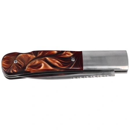 Nóż składany Third Decor Habitat N108 Amber Acrylic/Steel, Mirror-Polished 8Cr14MoV (TK-N108)
