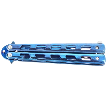 Nóż motylkowy Third Decor Habitat Balisong Blue Titanium Stainless Steel, Blue Titanium 420 (10967A)