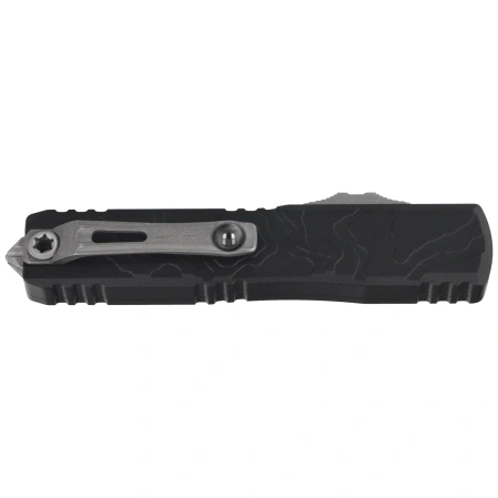 Microtech Ultratech Gen IV Interceptor Signature OTF Knife Black Topographic Deep Engraved Aluminum, Apocalyptic M390MK by Tony Marfione (11174TP-10APS)