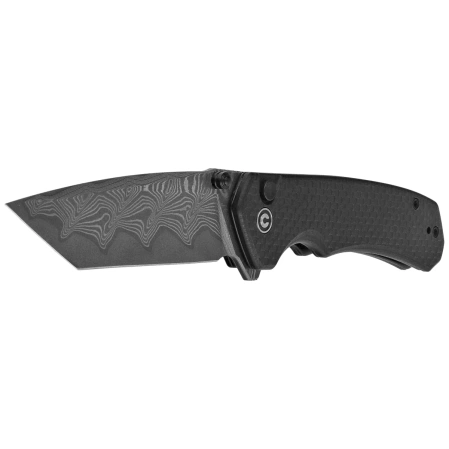 Nóż składany Civivi Brazen Button Lock Twill Carbon Fiber Overlay on Black G10, Damascus (C19059C-DS1)