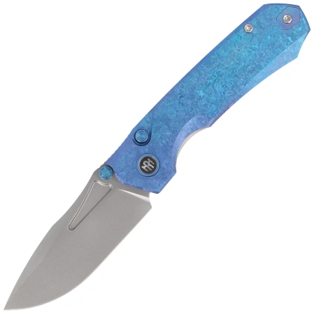 Remette Rhino Knife Blue Crystallized Titanium, Pearlescent M390 (RNTB3)