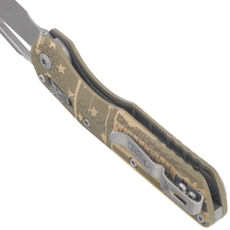 Microtech MSI S/E Knife Moss Green USA Flag Tri-Grip Polymer, Apocalyptic M390MK by Tony Marfione (210T-10APPMMGFLAG)