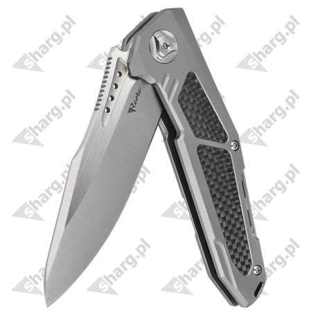 Nóż składany Reate K-3 Drop Point Grey Titanium/Carbon Fiber, Satin CTS-204P