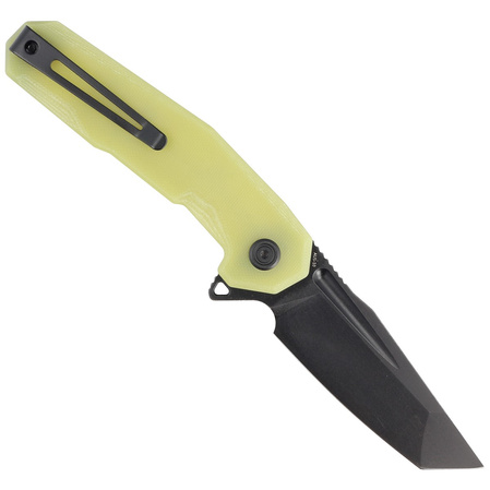 Nóż składany Kubey Carve Translucent Yellow G10, Blackwashed AUS-10 (KB237J)