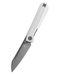 Bestechman Curvee Knife White G10, Grey PVD AEB-L by Ostap Hel (BMK20D)