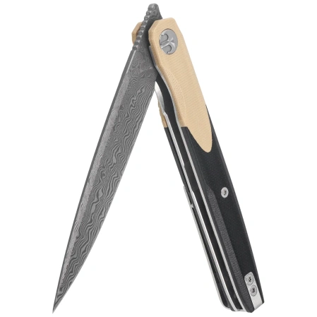 Nóż składany Bestechman Lanza Khaki-Black G10, Damascus by Grzegorz Grabarski (BMK14-D-2)
