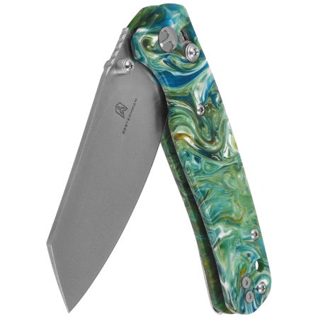 Nóż składany Bestechman Cicada's Wing Green Resin, Satin 10Cr15MoV (BMK06P)