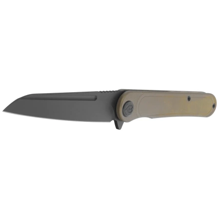 Kubey Dandy Knife Gold Titanium, Blackwashed CPM S90V by Maksym Tkachuk (KB247E)