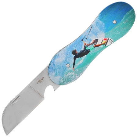 Nóż składany Third Decor Habitat N119J Kitesurf Double-Sided 3D Kitesurfer Aluminium, Mirror-Polished 420 (TH-N119J)
