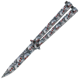 Martinez Albainox Balisong 3D Skulls Printed Steel, 3D Skulls Printed 3Cr13Mov (02220)
