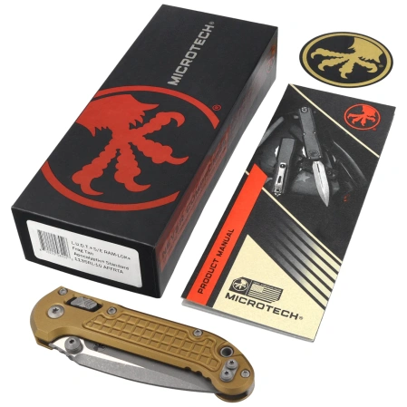 Nóż składany Microtech LUDT Ram-Lok S/E Tan Frag Aluminium, Apocalyptic M390MK by Tony Marfione (1135RL-10APFRTA)