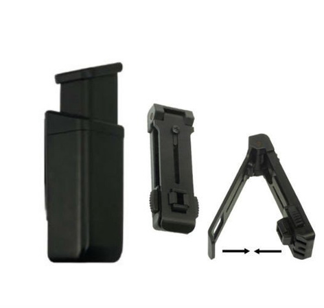 ESP Double-Stack 9 mm / .40 Magazine Pouch with UBC-02 Belt / MOLLE Clip, Black (MH-14)