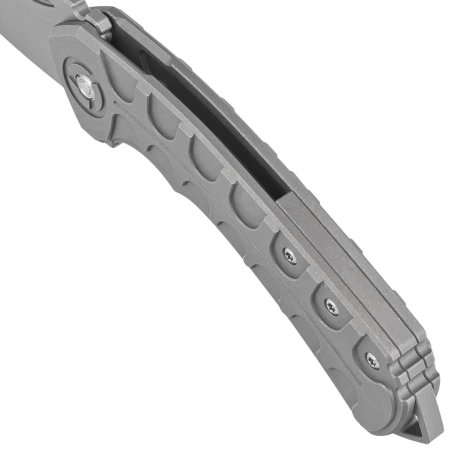 Bestech Buwaya Dark Bead Blast Titanium, Dark Bead Blast M390 by Kombou Knife (BT2203A)