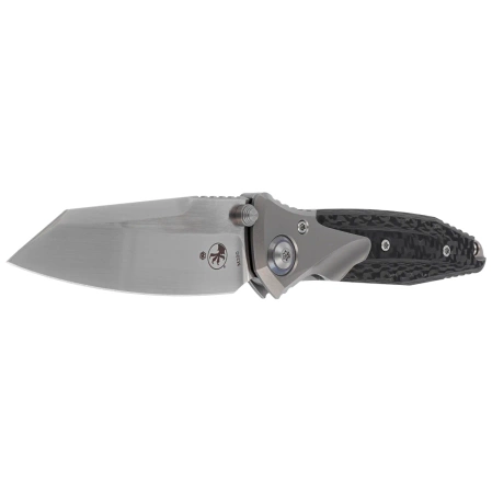 Microtech Socom Bravo Mini Warcom Knife Titanium / Carbon Fiber, Blue HW, Hand Rubbed Satin M390 by Tony Marfione (263M-4CFTI)