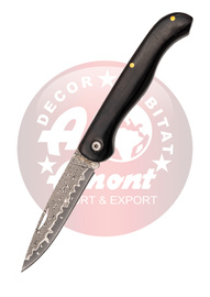 Nóż składany Third Decor Habitat N202E Ebony Wood, VG10 Damascus (TK-N202E)