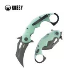Kubey Mini Wrath Knife Jade G10, Blackwashed 14C28N by MUZI Design (KU262L)