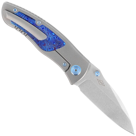 Kubey KB Knives Vertigo Gray Titanium/Timascus, Stonewashed CPM S35VN by Peter Carey (KB258D)