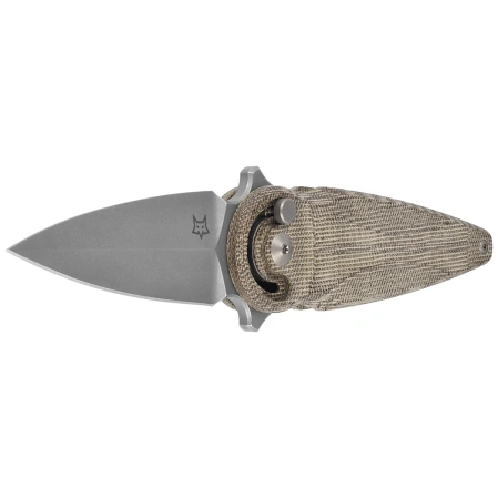 Nóż składany FOX Saturn OD Green Canvas Micarta, Coarse Stone Washed N690Co by Denis Simonutti (FX-551 MOD)