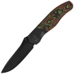 KB Kubey Velvet Snake Knife Black DLC Titanium / Watermelon Sugar Camo Carbon, Black DLC M390 by Bastard Knives (KB266C)