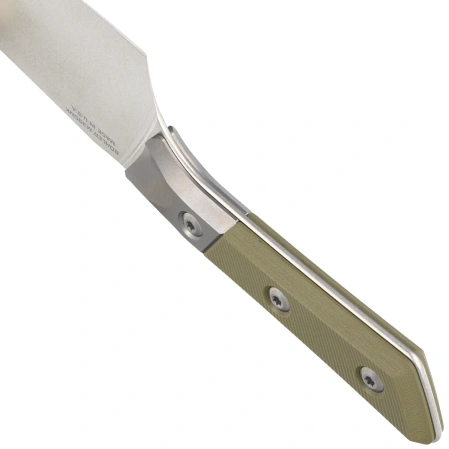 Microtech Santoku 6'' Kitchen Knife Titanium Bolster/OD Green G10, Stonewashed M390MK (3200B-10OD)
