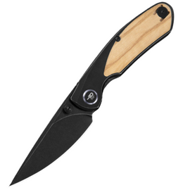 Bestech Knife Lito Black Titanium / Olivewood, Black Stonewashed M390 by Ostap Hel (BT2307C)