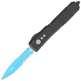 Nóż automatyczny OTF Microtech Ultratech D/E Jedi Knight Signature Tri-Grip Black Aluminium, Blue P/S M390 by Tony Marfione (122-2JK)