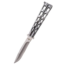 Nóż motylkowy Third Decor Habitat Balisong Silver Stainless Steel, Satin 420 (K2919B)